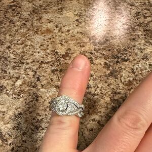 Beautiful women’s engagement ring and custom wedding band. Size 7